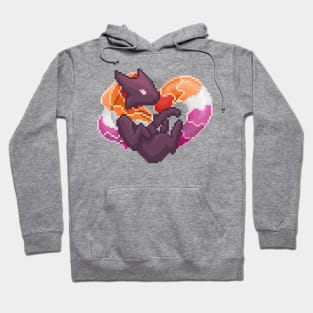 Lesbian Pixel Heart Melog Hoodie